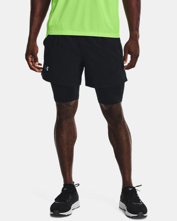 Men's UA Launch 5'' 2-in-1 Shorts, Black, pdpMainDesktop image number 0